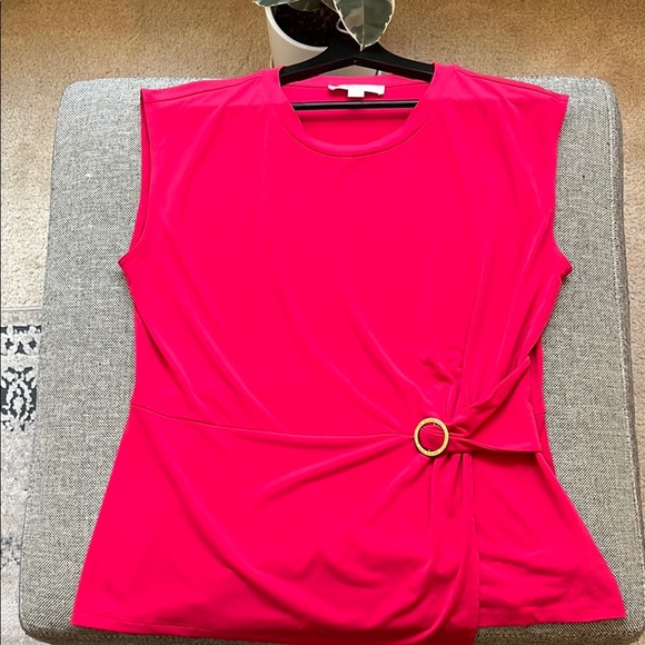 🌷Michael Kors Sleeveless Ring-Trim Top with Gold detailing, Size: XL - Picture 3 of 16